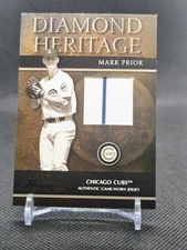 2003 Playoff Prestige Diamond Heritage Mark Prior #DH-10 GAME WORN DUAL COLOR JS