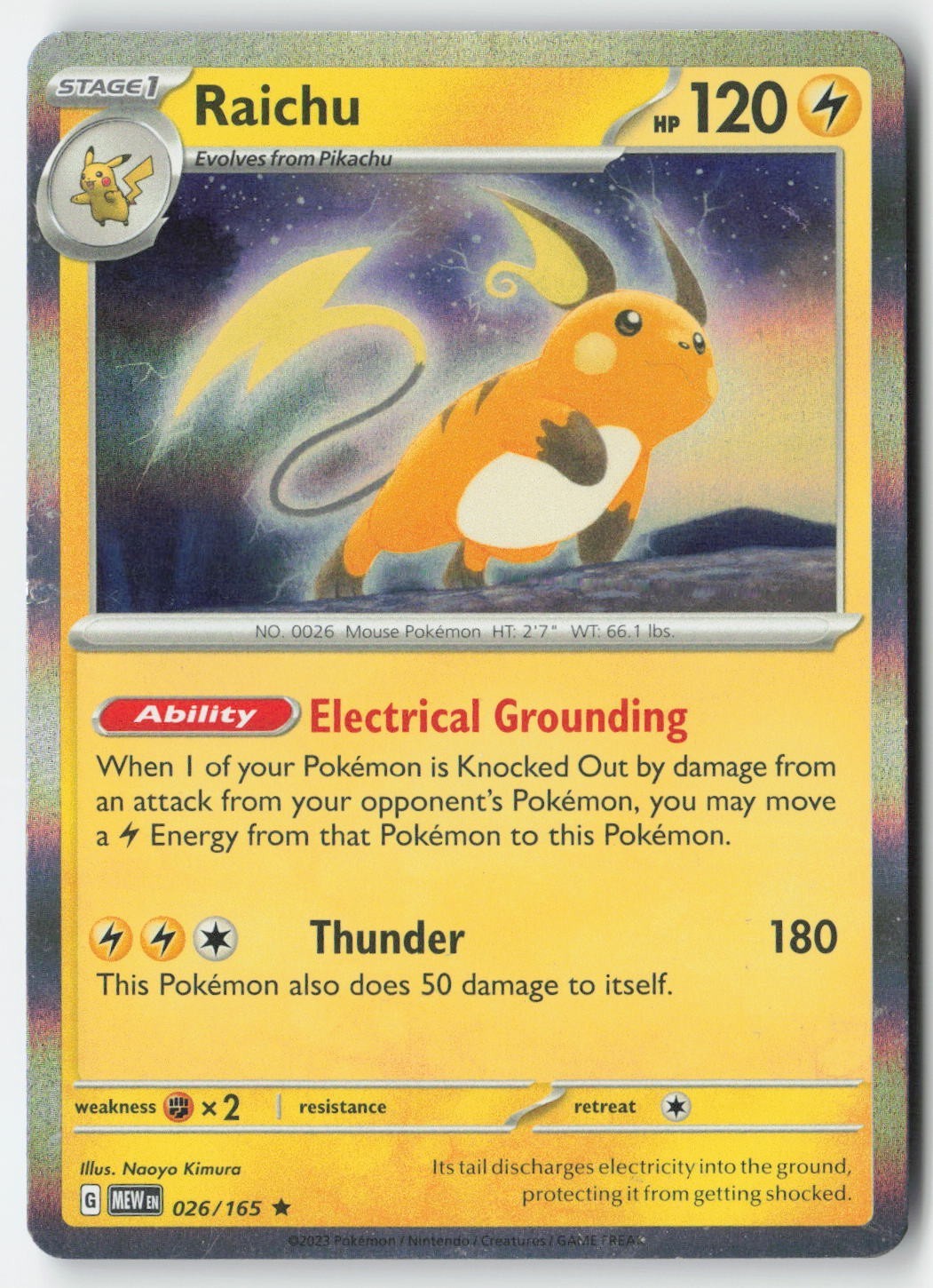 Pokemon - Raichu #026/165 Holo - 151