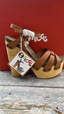 FLOGG Brown Leather And Beech Wood Sandals Shoes EVO Insole Mod. S