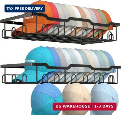Nicetree Hat Rack for Wall - 2 Pack Metal Hat Organizer for Baseball Caps - Heav