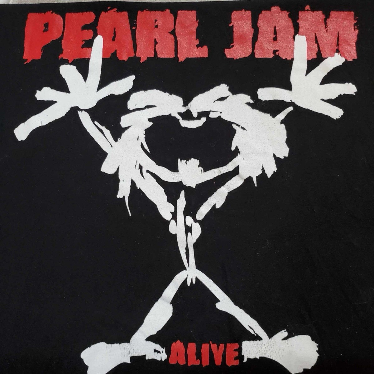 Vintage Pearl Jam Alive T Shirt 'Ten Album' Stick Man Double Sided