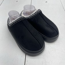Shein Black Embroidered Trim Faux Fur Lined Casual Slipper Mules Women's Size 11
