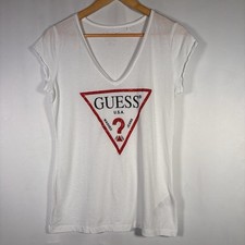 Top Guess donna grande Bling USA Y2K anni 90 streetwear strass classico casual