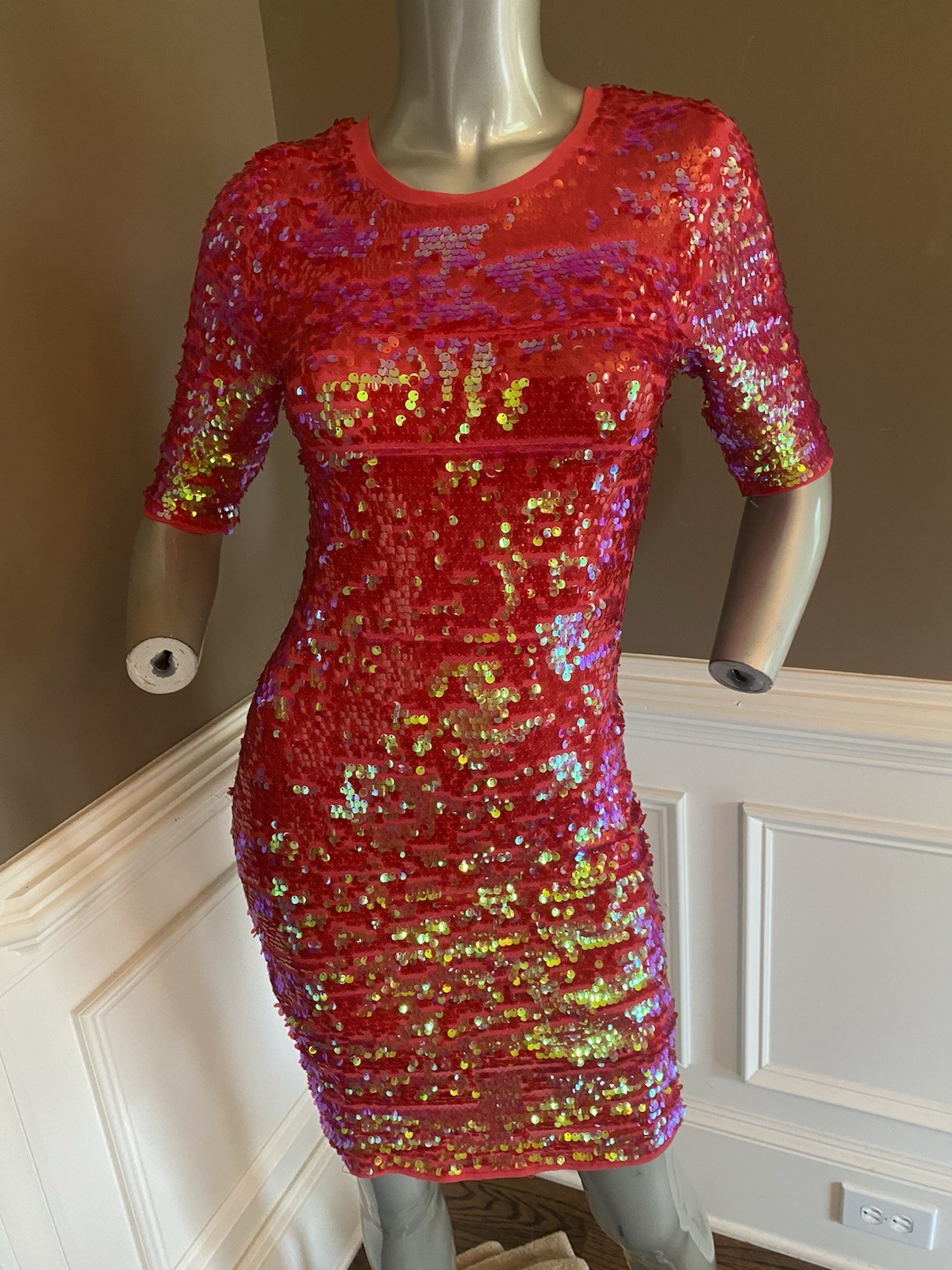 Combinaison BCBG Max Azria Jewelred Lucille, Imprimé Rouge Et Bleu, Taille XS, Occasion Parfait état
