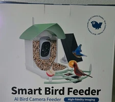 Smart Bird Feeder with Camera Solar Powered,AI Identify Species,2K HD Video Auto