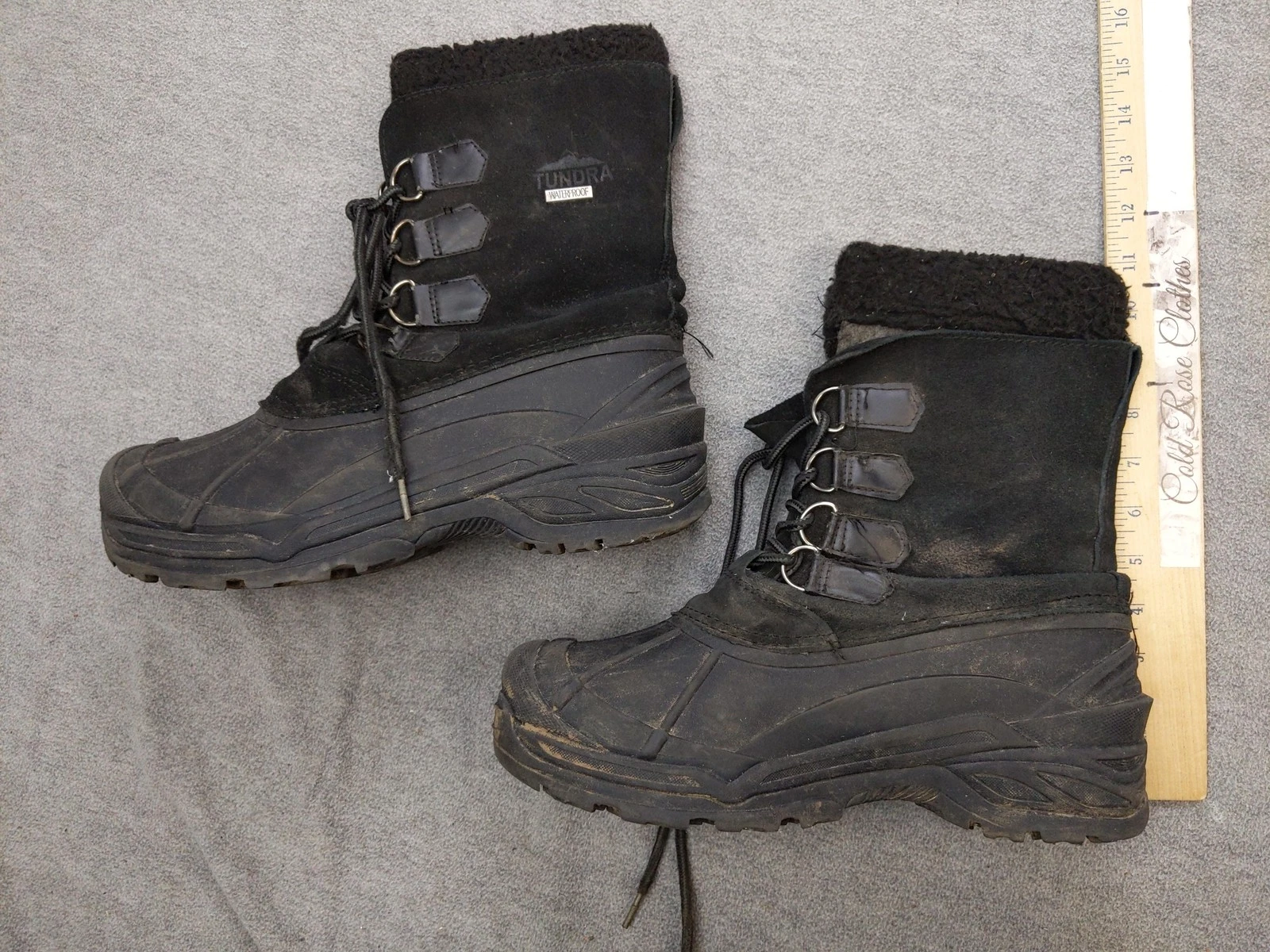 Duluth Tundra Snow Boots Mens 9 42 Black Leather Waterproof Insulated Winter
