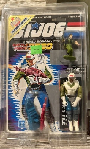 GI Joe 1988 Beautifully Carded Dee-Jay with LE Flint Micro with MOC Masters Case