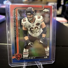 2025 TOPPS CHROME FOOTBALL JOE THUNEY FOOTBALL Card Red White Blue BEARS