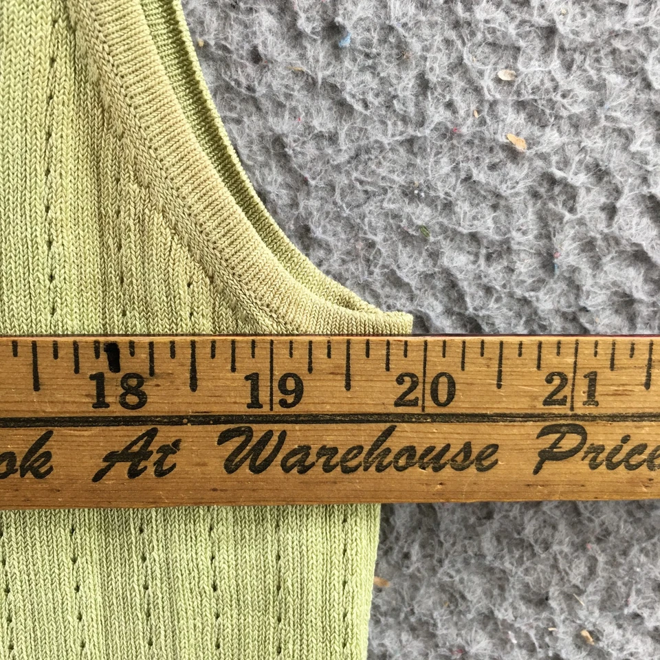 Camiseta sin mangas acanalada Talbots para mujer L verde sin mangas pulóver informal cuello redondo Foto 4 de 4