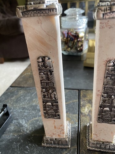 Pair Of Two Candlesticks Made In Israel By The John Hagee Ministries Gorgeous - Picture 2 of 7