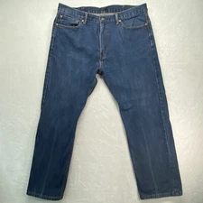 Levis 505 Jeans Mens 40x32 Regular Fit Straight Leg dark blue denim