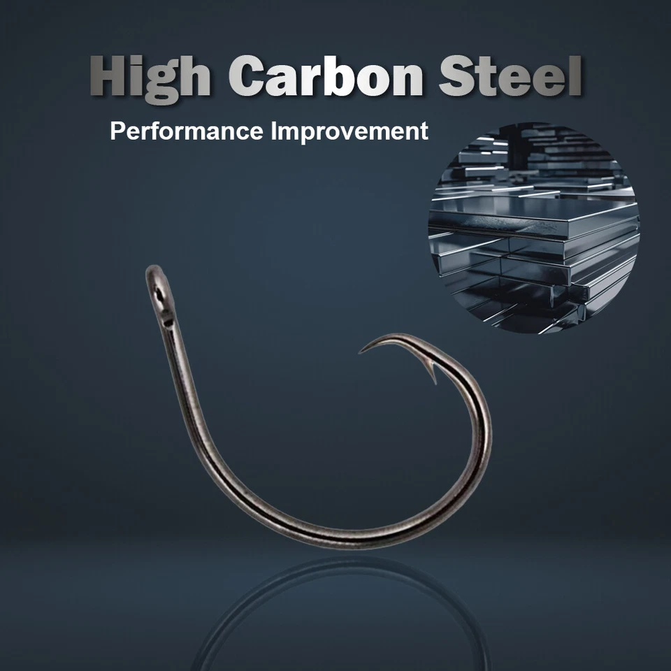 Ganchos circulares de aparejos de reacción - ultra afilados - en línea (paquete de 50) Foto 4 de 4