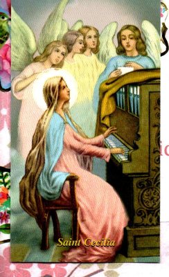 St. Cecilia with Prayer to Saint Cecilia - RA Paperstock Holy Card