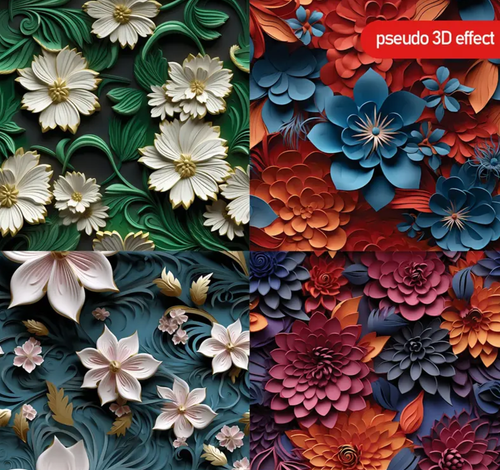 Flowers - Craft Paper - 12 Sheets - 6"x6" - 160gsm - Scrapbooking - Picture 2 of 4