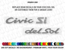 Civic Si Del Sol Rear Hatch Trunk Decals Badges for Honda Civic/CRX Del Sol JDM