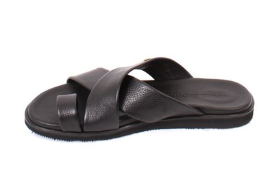 Roberto Serpentini 5200 Black Leather Slides Men Comfort  display picture 3
