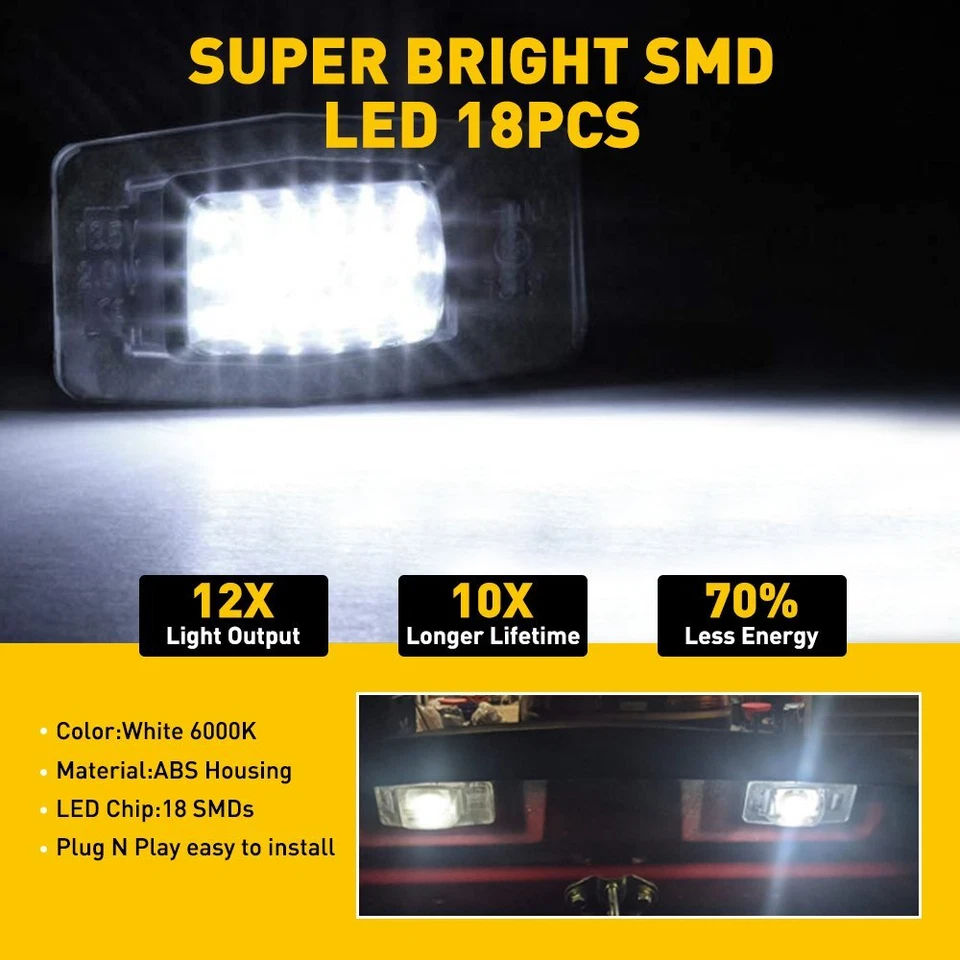 LED License Plate Light Lamp Assembly Set for 99-05 Mazda Miata Tribute MPV EAH - Image 2 of 4