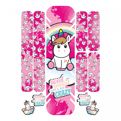 Fahrradaufkleber extra groß XL Sticker Set E-Bike Einhorn Pink Deko Fahrrad