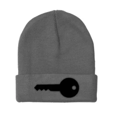 Beanies for Men Black Key Embroidery Others Winter Hats Women Acrylic Skull Cap