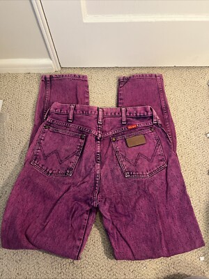 Vintage 80s 90s Pink Purple Acid Wash High Waist Wrangler Mom Jeans 11x28
