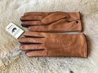 Peccary Leather Gloves Men's Business Gloves Handmade   Dark Brown Cork Black