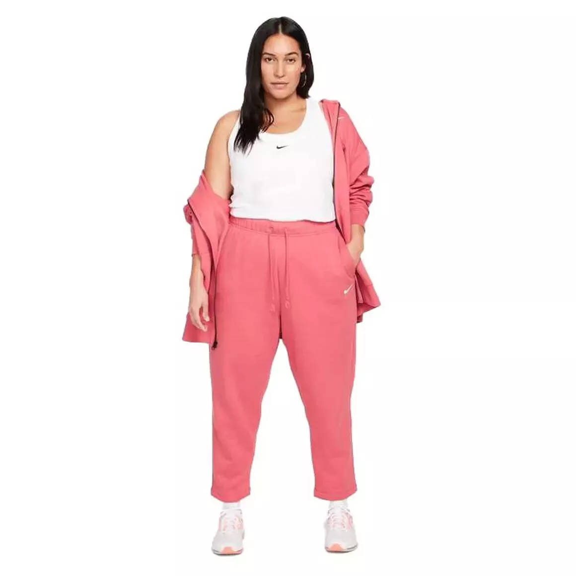 Nike Essentials Loose Fit Fleece Women s Sweatpants Plus Size PINK
