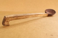 Vintage Paddle Antique Primitive Wood Large Hand Carved Spoon Farmhouse Signed