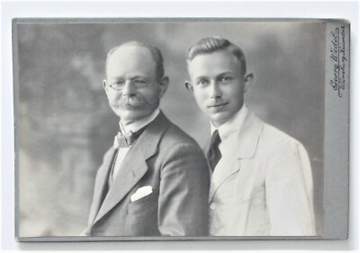 2 Herren Dr.med., Würzburg 1921 - Foto Pappe 16,5 x 10,8 cm, Atelier Georg Wedel