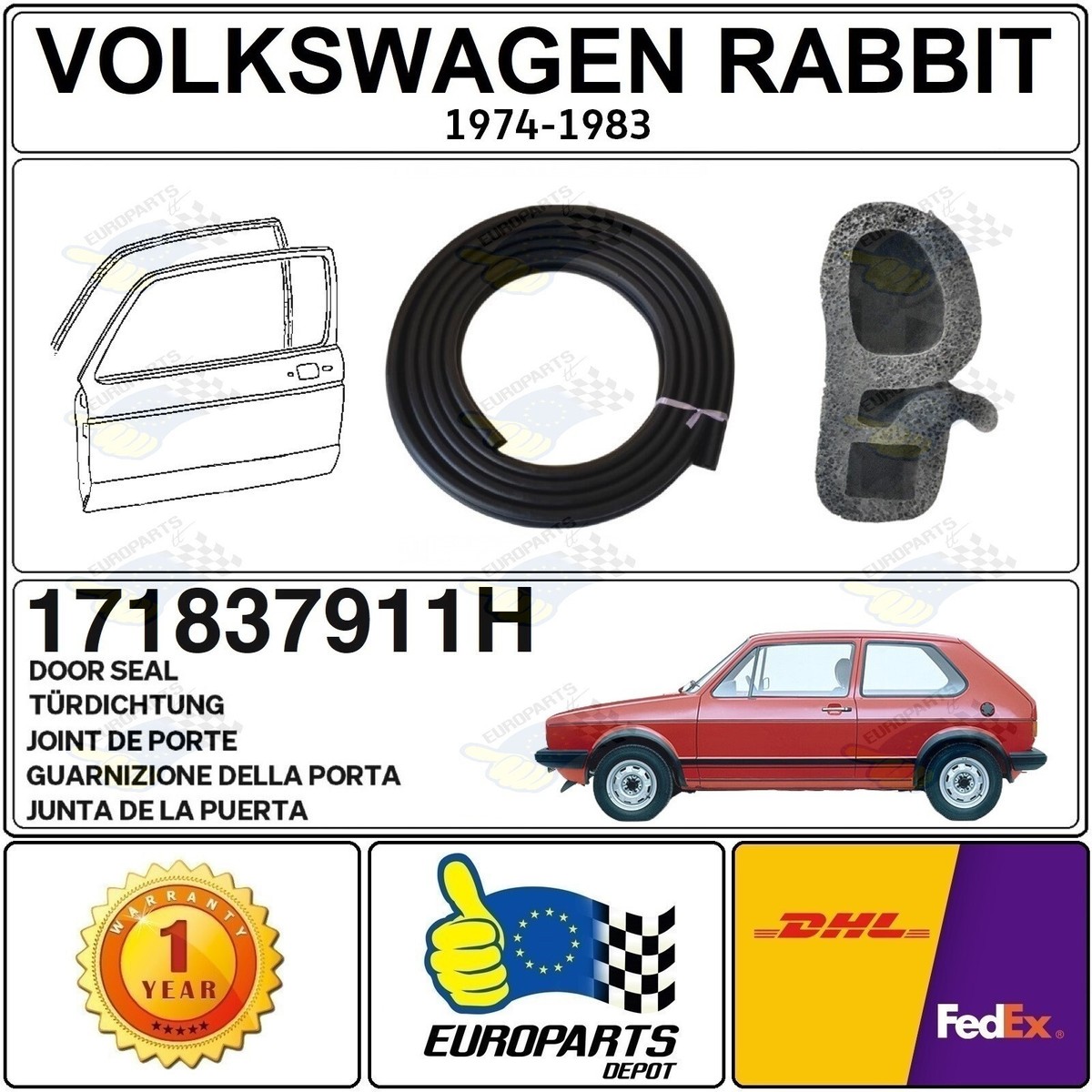 1974-1983 Volkswagen Rabbit Golf Mk1 Door Seal 2-Piece