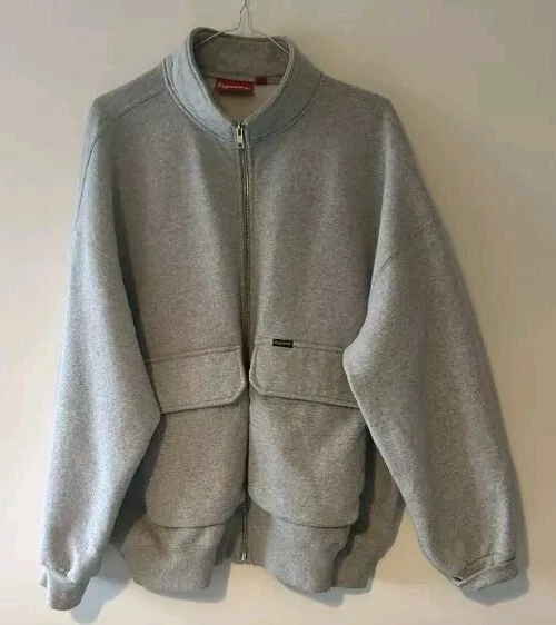 FW23 Supreme Cargo Pocket Zip Up Sweatshirt size M Medium Heather Grey Jacket