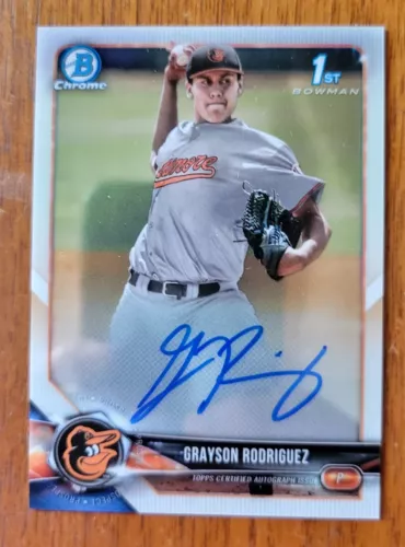 2018 bowman chrome auto grayson rodriguez 1st