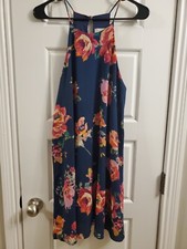 Everly Women’s Haltered Sleeveless A Line Floral Dress Size M