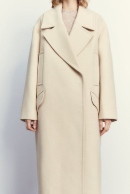 NWT ZARA VANILA CREAM OVERSIZED COAT SZ S SMALL