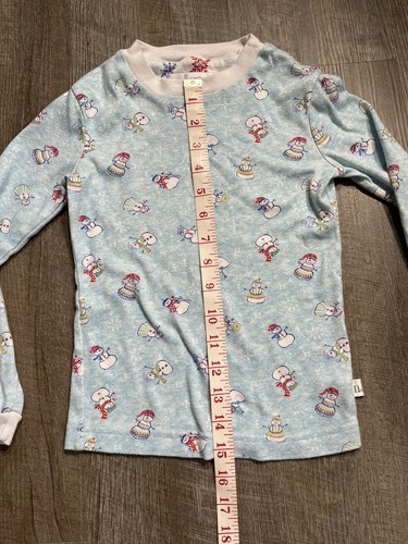 KAREN NEUBURGER Girls S Size 8 Blue SNOWMAN Soft Fitted 2 PIECE Pajama Pant Set - Picture 6 of 8