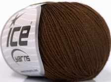 6-Skein Lot Baby Merino Yarn wool fine 6x50g/200m Dark Brown