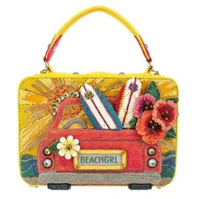 Mary Frances Beach Babe Surf Cali Girl Beaded Bejeweled Crossbody Shoulder Bag