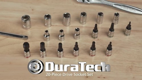 DURATECH 1/4" Dr Socket Set 20PC Metric Bit Sockets Ratchet Wrench Extension Bar - 第 1 支影片,共 1 支