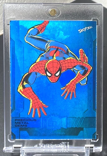 Spider-Man 2024 Metal Universe Avengers #114 Precious Metal Gems Blue /50 PMG