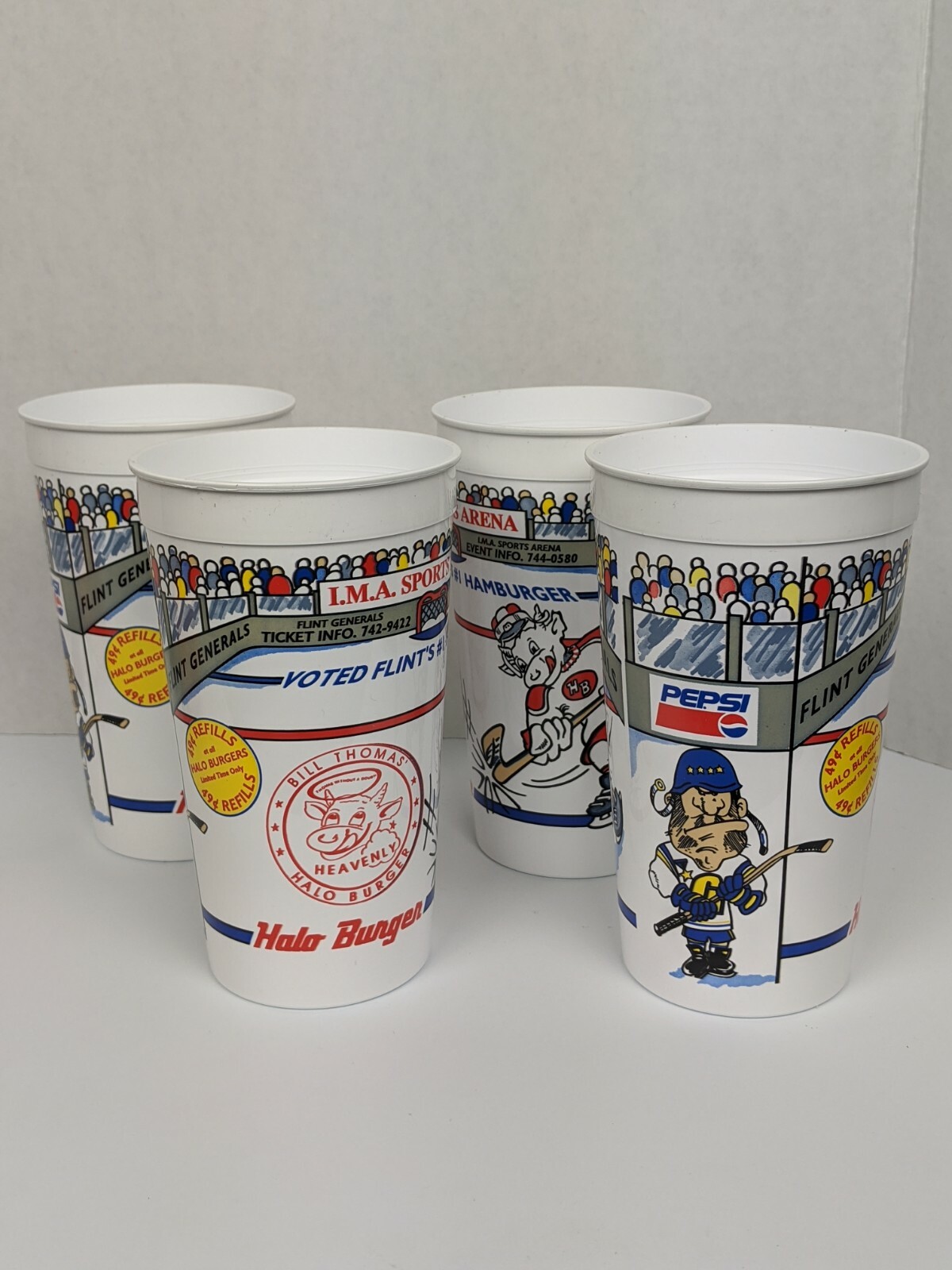 halo promotional items on Ihl Flint Generals Vintage Logo Hockey Halo Burger Promotional Cups Lot Of 2 Ebay