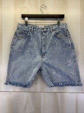 Vintage 1990s Acid Wash Distressed Cut Off Demin Chic Womens Shorts Size 18-