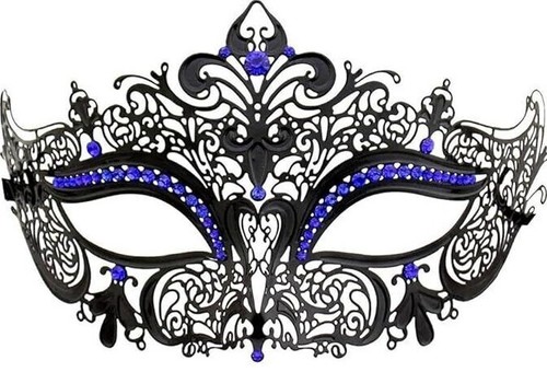 Metal Masquerade MASK ORNATE Lace Filigree Venetian Half-face PROM MASKED BALL - Picture 5 of 19