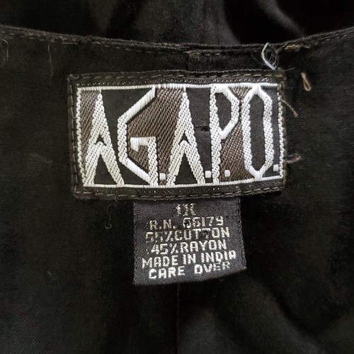 Gilet Agapo Vintage 1X Geometrico Floreale Ricamato Verde Rosso Hippy Grunge - Foto 4 di 5