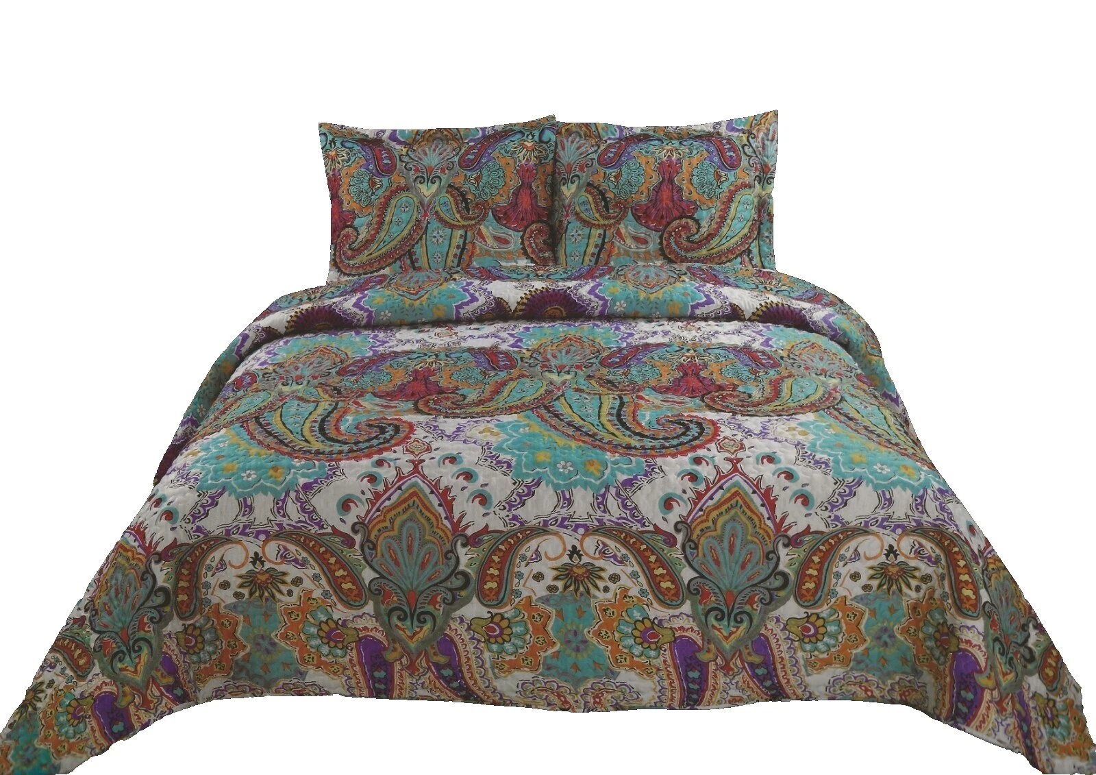 Много разноцветных одеял и покрывал Paisley Queen