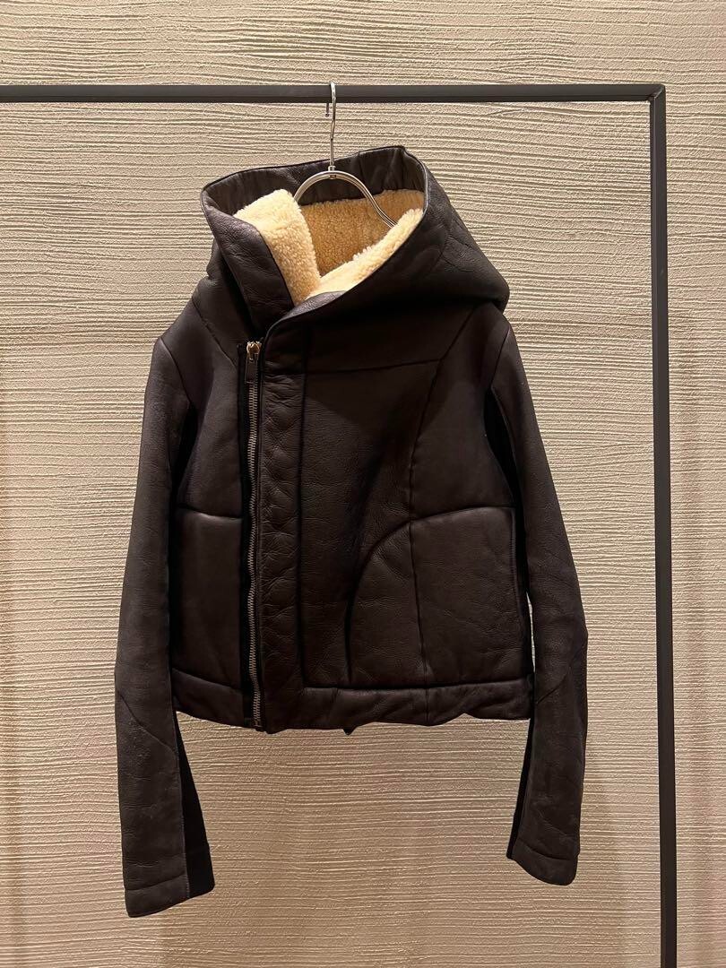 Rick Owens Riders Leather Jacket Parkar size XL Black USED Rick Owens Riders Leather Jacket Parkar size XL Black USED