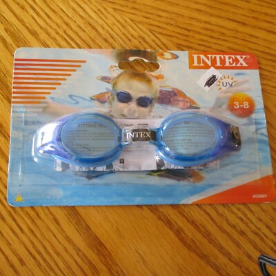 New INTEX Junior GOGGLE UV Protection One Pair GOGGLES Beach POOL BLUE GOGGLES 