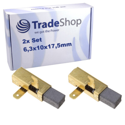 2x Motorkohlen Kohlebürsten 6,3 x 10 x 17,5mm für Festool HL 750, Kapex 120 KS