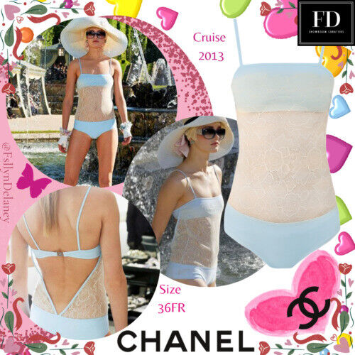 CHANEL Surf Vintage 02S CC Mark Logo Bikini Swimwear #40 CHANEL Surf Vintage 02S CC Mark Logo Bikini Swimwear #40