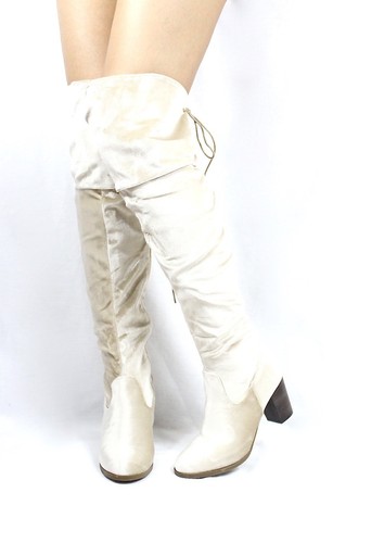 Steve Velvet Round Toe Thigh High Over Knee Stacked High Heel Comfy Women's Boot - Picture 6 of 17