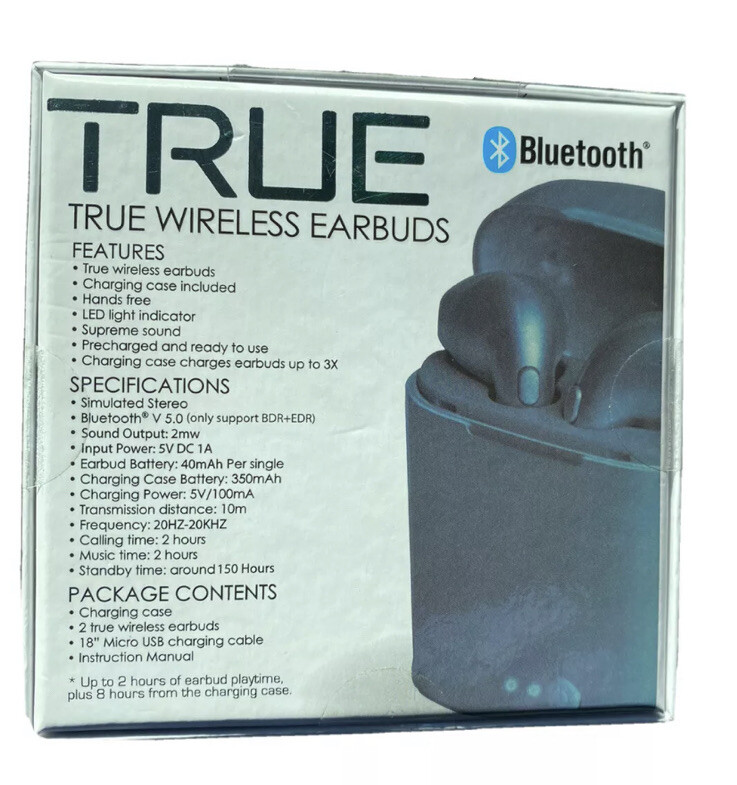 True Wireless Earnuds Smooth Rubberized Finish With Charging Case