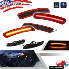 For 20-25 Toyota GR Supra Smoked Lens LED Rear & Front Bumper Side Marker Lights